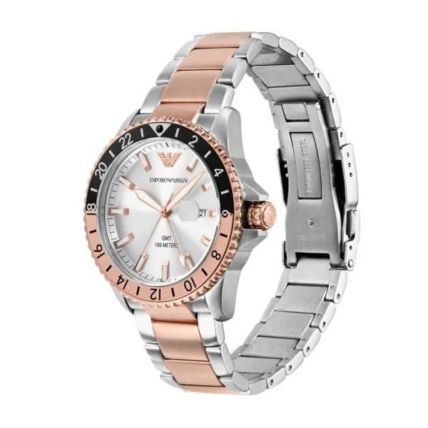 Emporio Armani GMT Dual Time Two-Tone Stainless Steel Men's Watch | AR11591