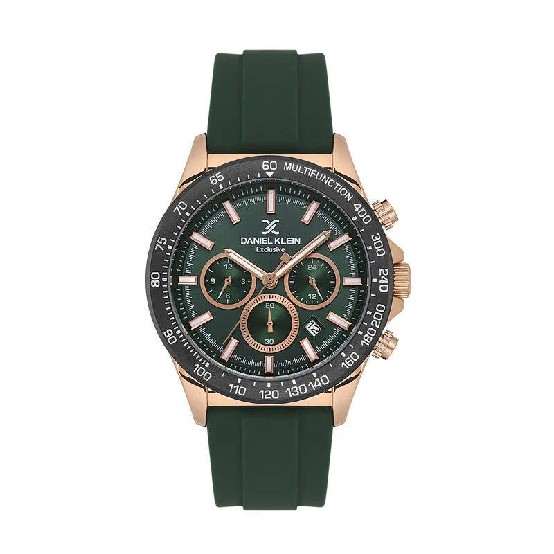 Daniel Klein Dark Green Rose Gold Multifunction Mens Watch | DK113853-3