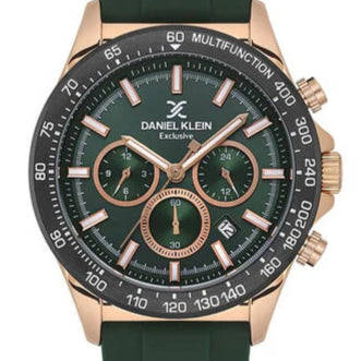 Daniel Klein Dark Green Rose Gold Multifunction Mens Watch | DK113853-3