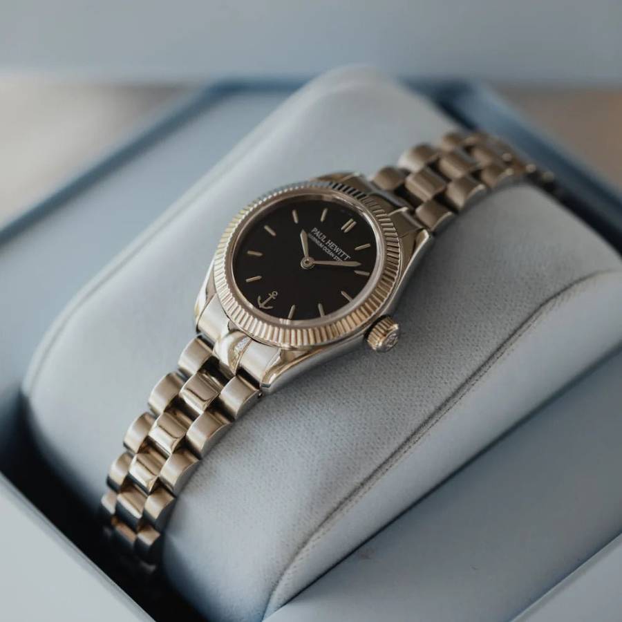 Paul Hewitt Petit Soleil Round Silver Black Dial Woman's Watch | PH-W-1183