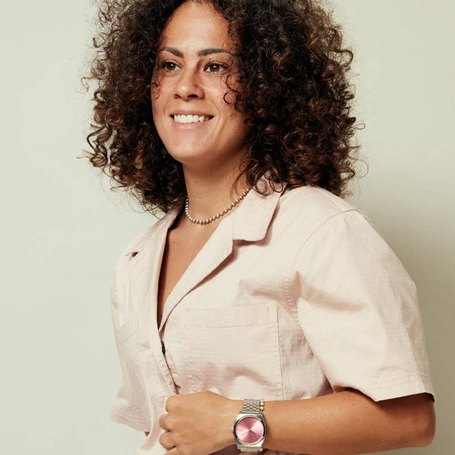 Nixon Silver Pink Dial Unisex Watch | A0452719-00