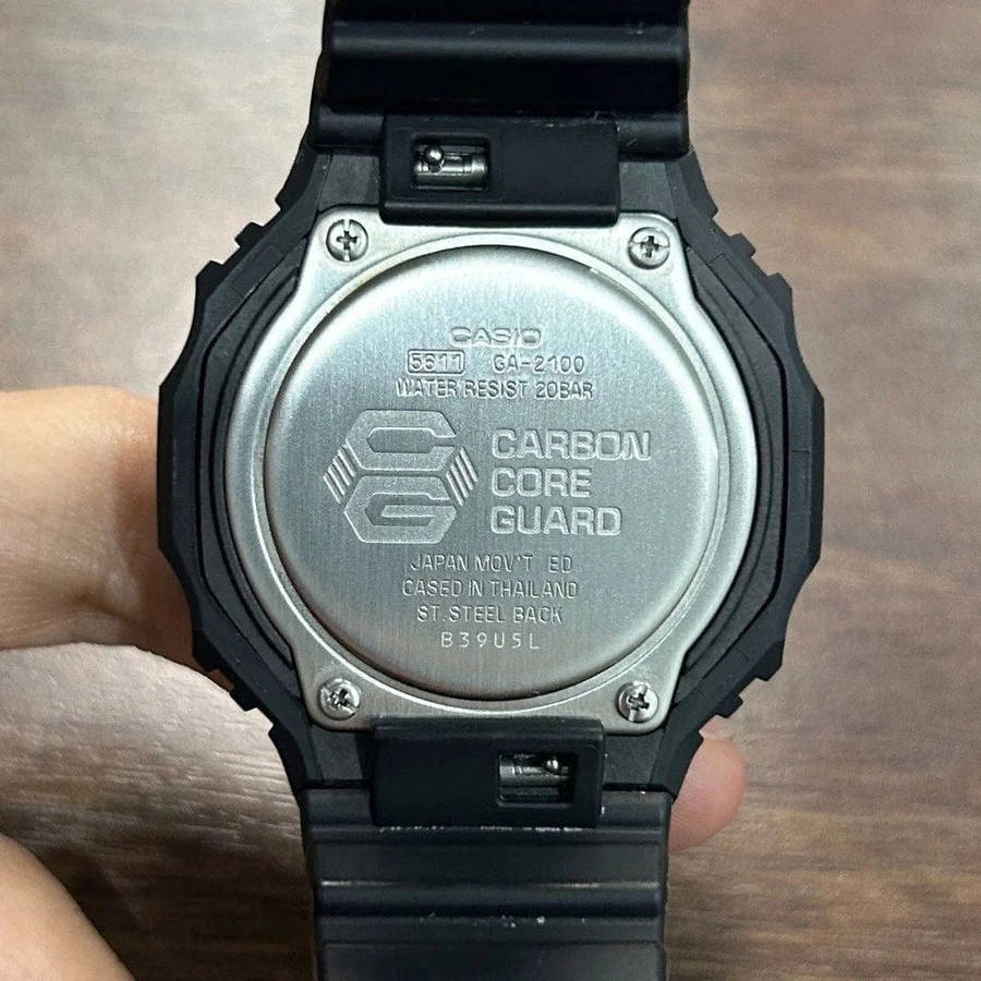 Casio G-Shock Carbon Core Black Dial and Black Rubber Strap 45mm Men's Watch | GA-2100-1ADR