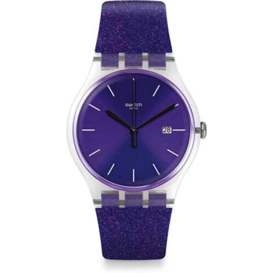 Swatch-Ultraglitter Purple Rubber Unisex Watch | SUOK400