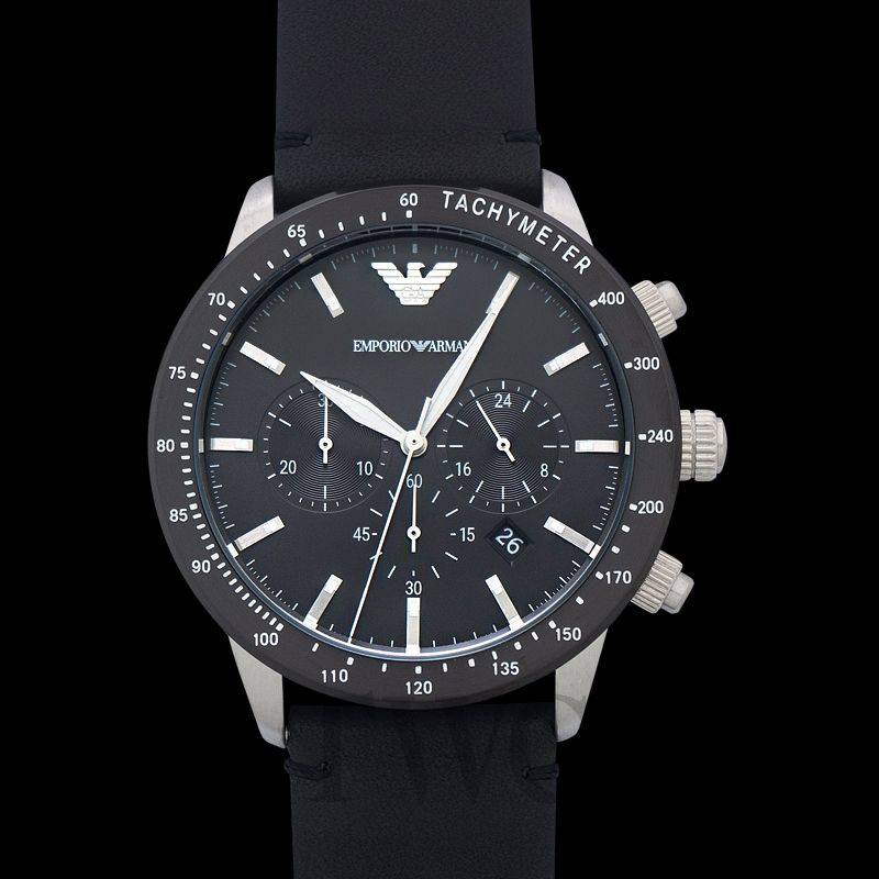 Armani Men's Mario Multi Round Leather Watch | AR11243