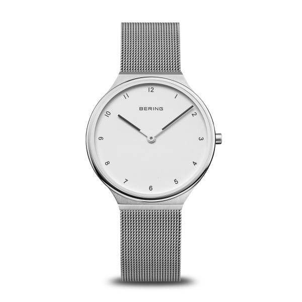 Bering Ultra Slim Polished/brushed Silver Women's Mesh Watch | 18434-004