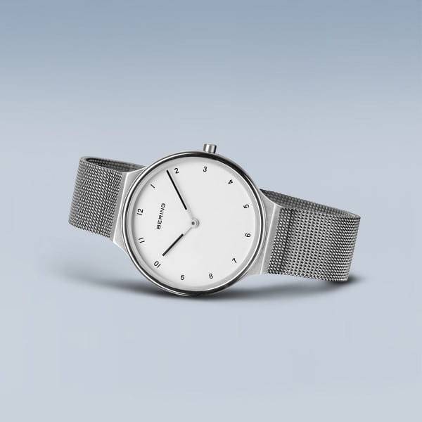 Bering Ultra Slim Polished/brushed Silver Women's Mesh Watch | 18434-004