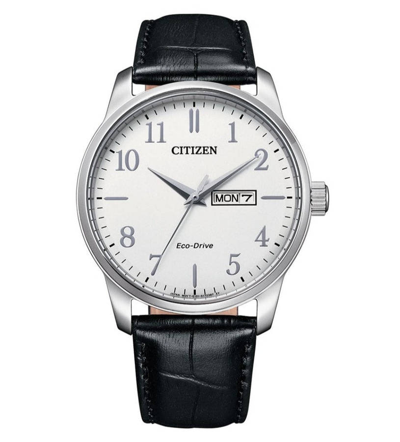 Citizen Eco-Drive Black Leather Men's Watch | BM8550-14A