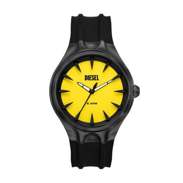 Diesel Streamline Three-Hand Black Silicone Men's Watch | DZ2201