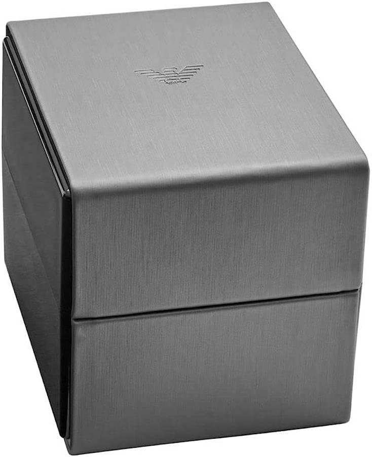 Emporio Armani Three-Hand Date Black Polyurethane Band Men's Watch | AR11539