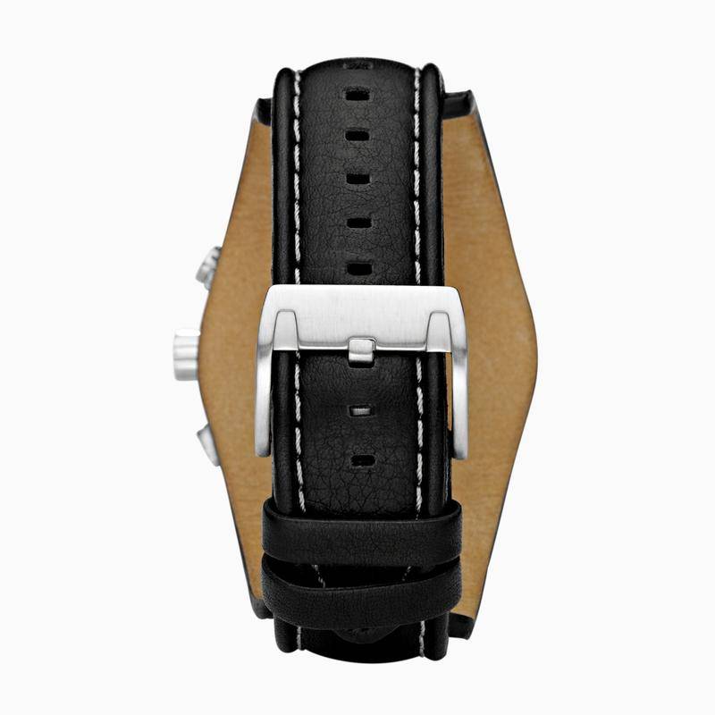 Fossil Coachman Silver/Steel Round Leather Men's Watch | CH2564