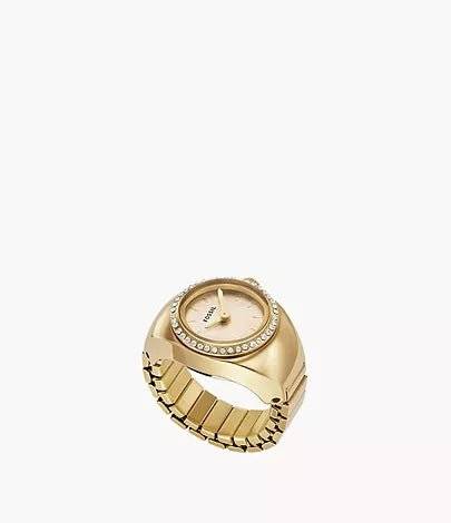Fossil Ring Two-Hand Gold-Tone Stainless Steel Woman's Watch | ES5319