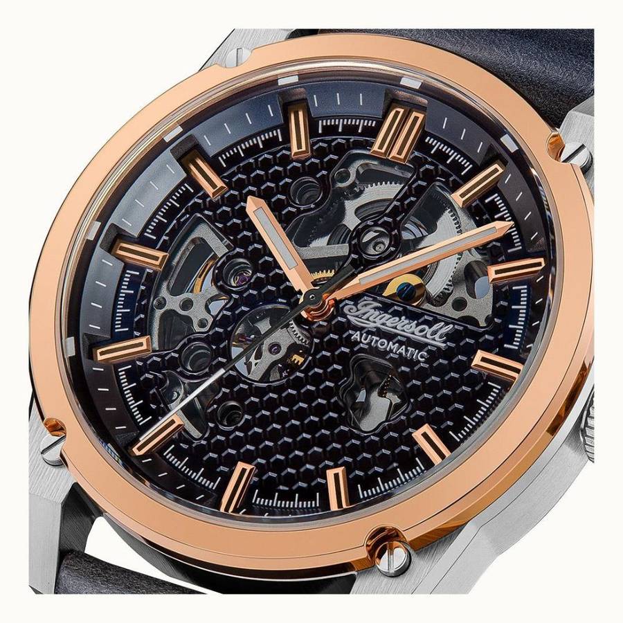 Ingersoll The Carroll Automatic Black Leather Strap Men's Watch -  I11602