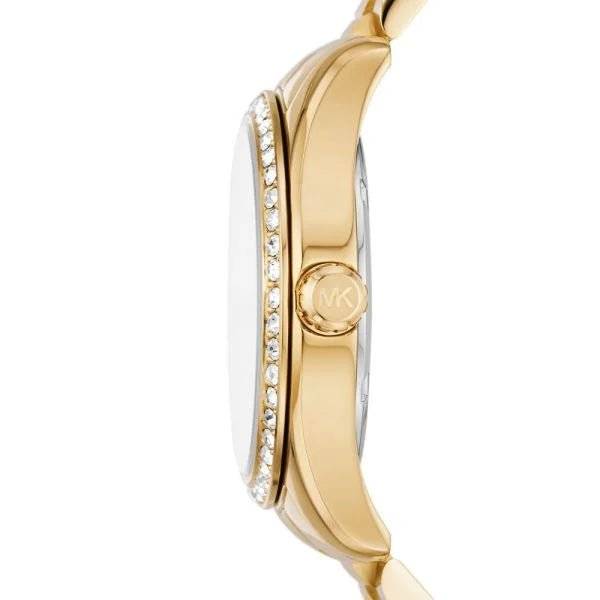 Michael Kors Lexington Three-Hand Gold Stainless Steel Women's Watch and Jewellery Gift | MK1079SET
