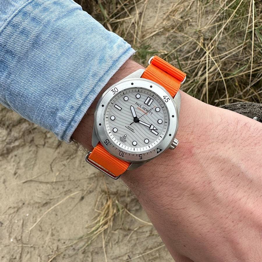 Paul Hewitt Ocean Diver Silver White Nato Men's Watch | PH-W-0479