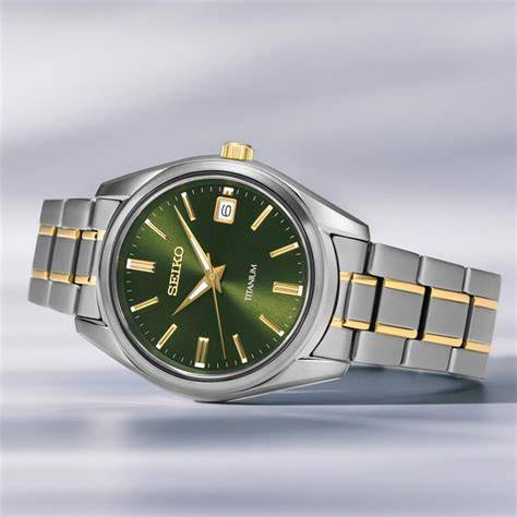 Seiko Titanium Classic Green Dial Men's Watch | SUR377P1