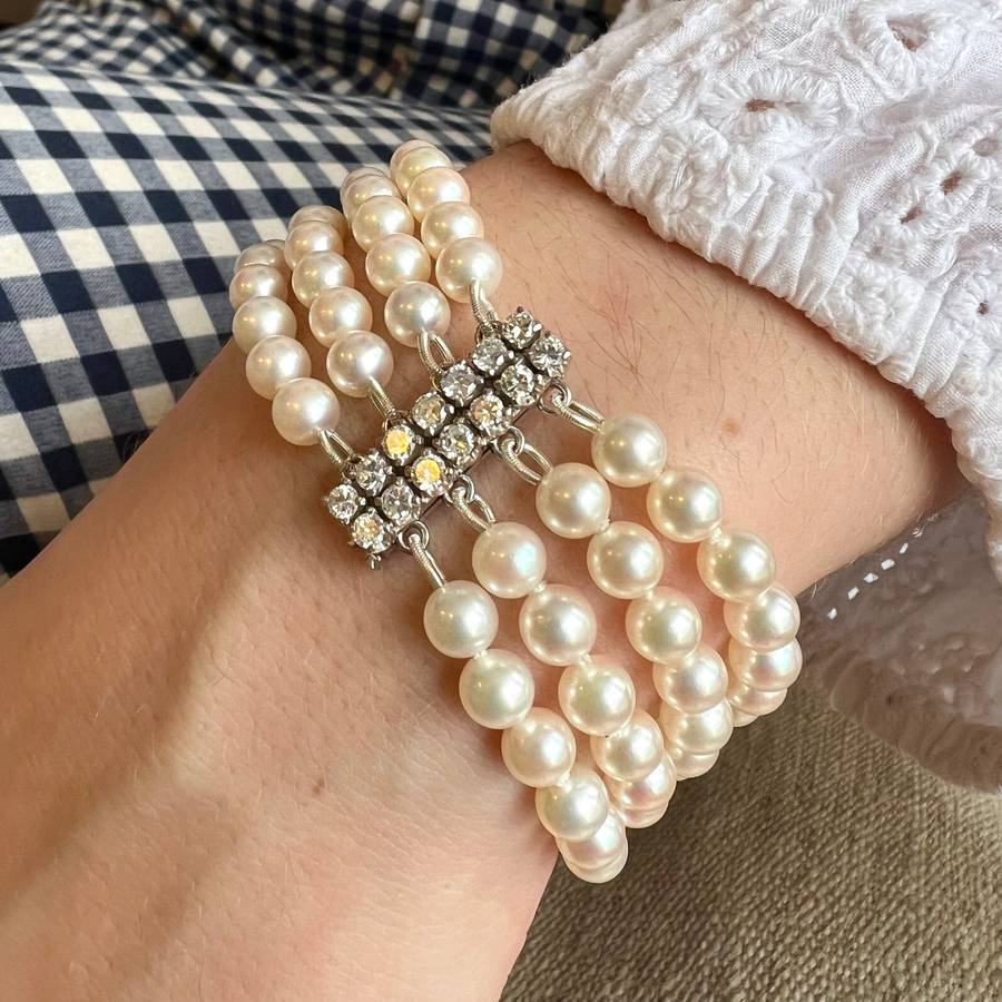 18ct Pearl and Diamond Bracelet