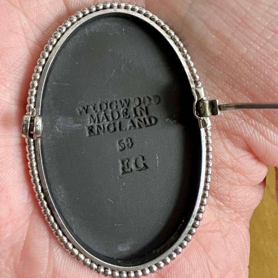Vintage 1958 Black Wedgwood Cameo