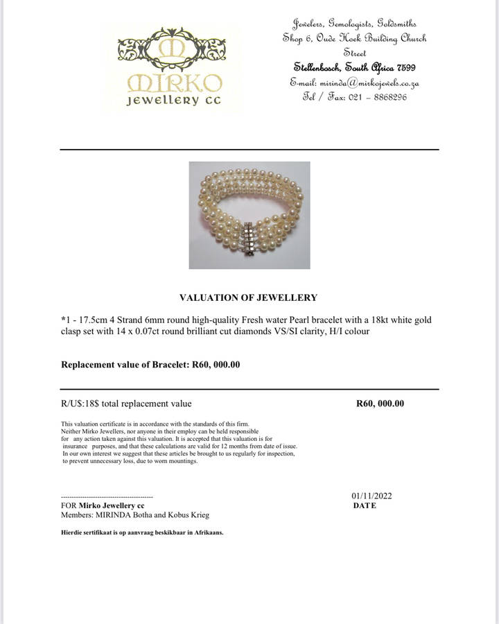 18ct Pearl and Diamond Bracelet