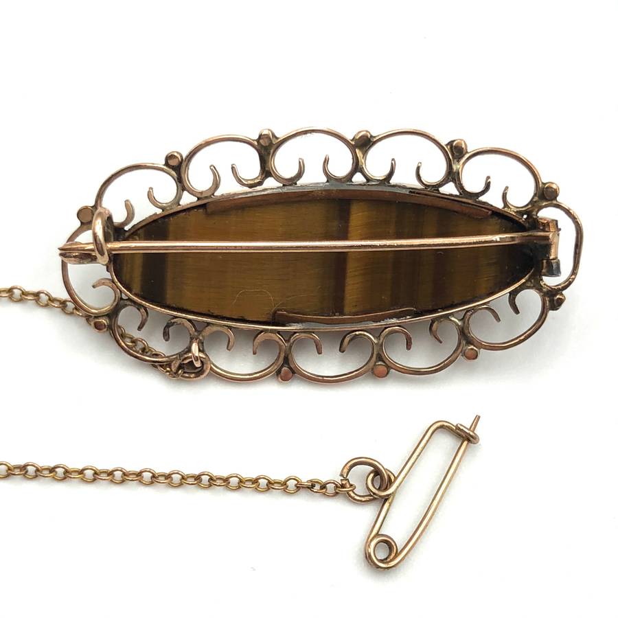 Victorian Tiger's Eye Brooch