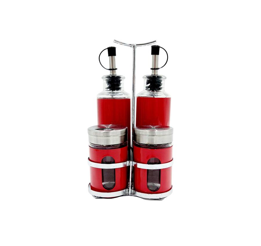 Cruet set glass - Silver