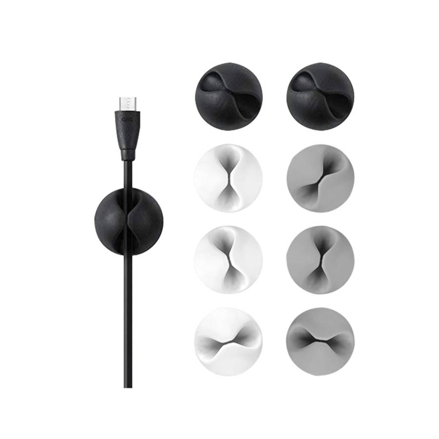 Volkano Bind Series - 9 Piece: Adhesive Cable Clip - 3 x black 3 x grey 3x white