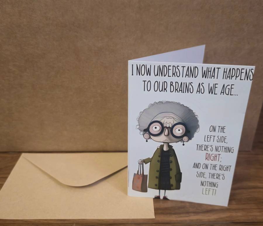 Birthday Card Funny Left Brain Right Brain