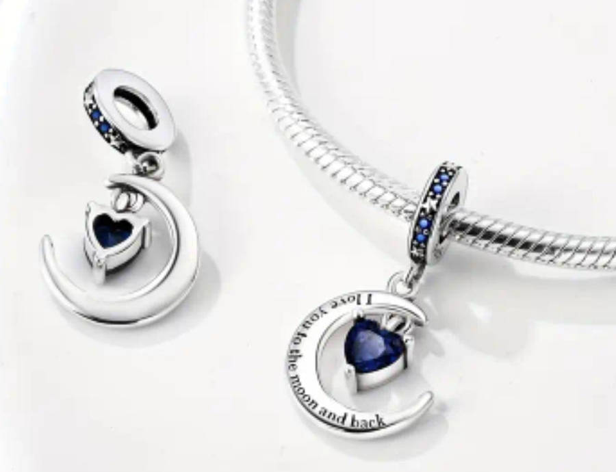 Love You to the Moon Charm - Compatible with Pandora Bracelets