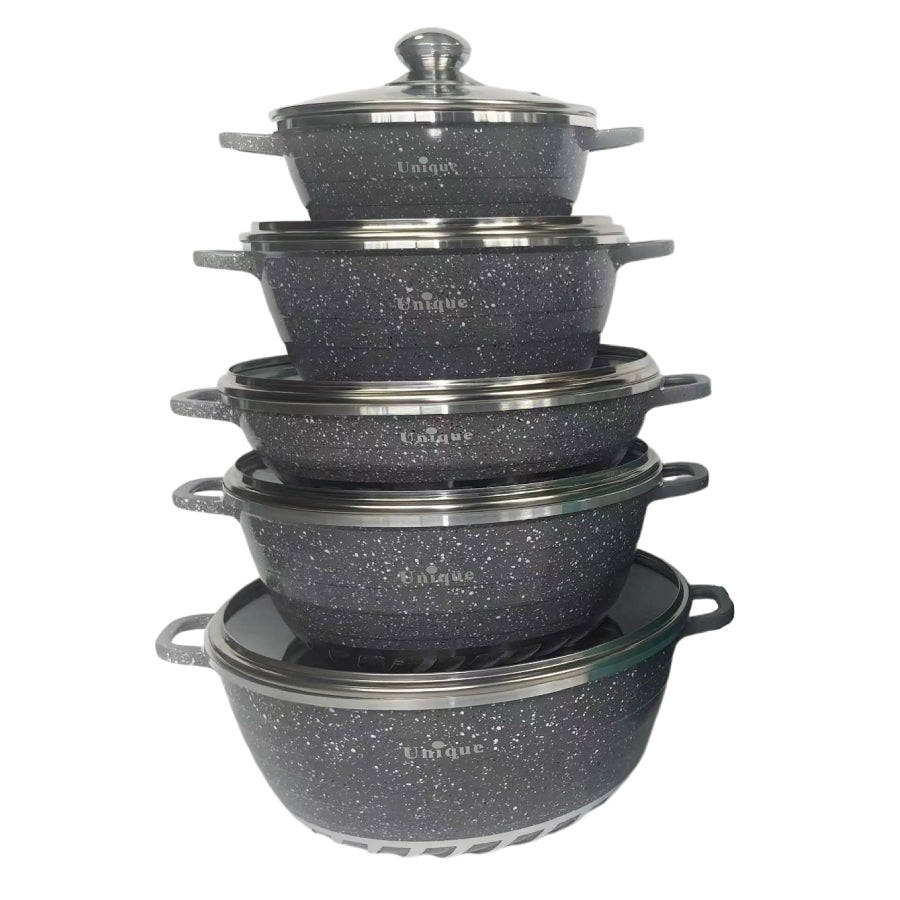 Unique - 10 Piece Non-stick Pot Set