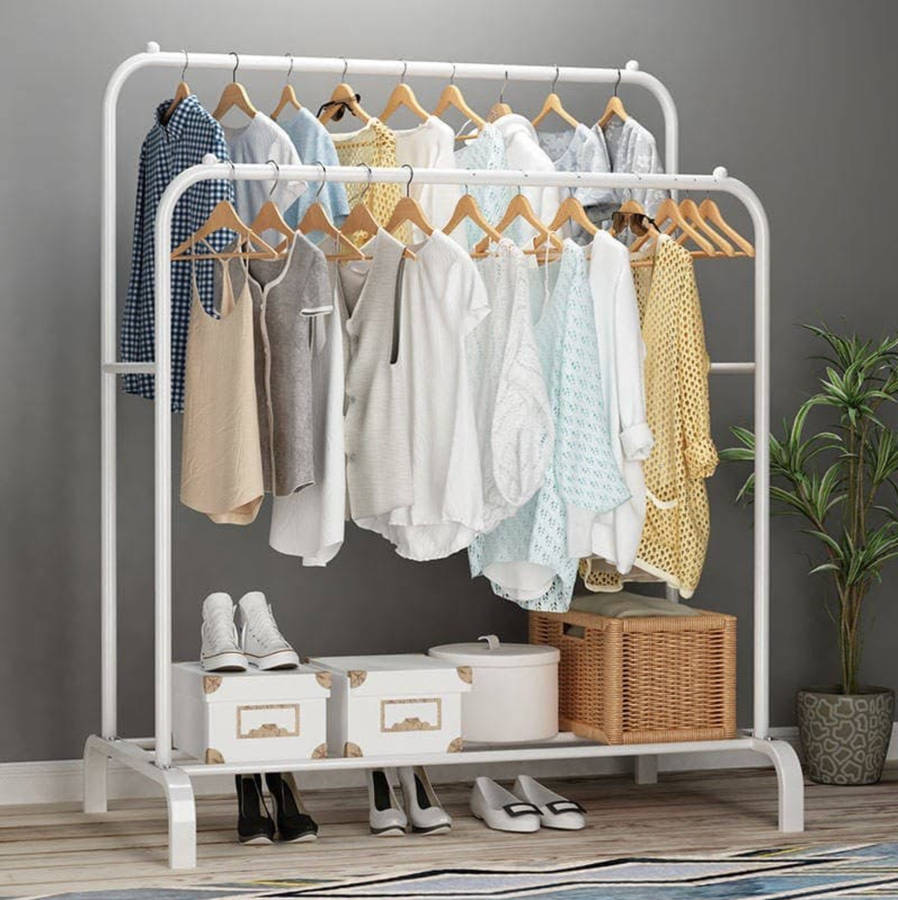 Nu Dekor - Heavy Duty Double Pole Clothes & Shoes Storage Rack