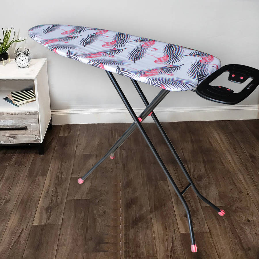 110x33cm Mesh Ironing Board with Safety Iron Rest - Pink Flamingo (READ DESCRIPTION CAREFULLY)