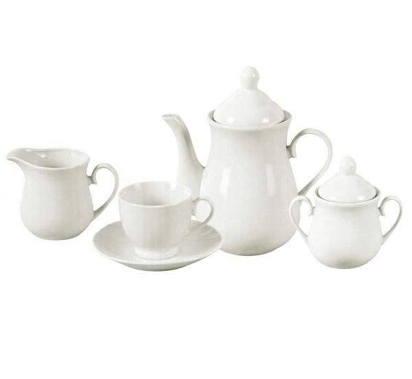 Brand New 17 Piece Classical White Porcelain Tea Set