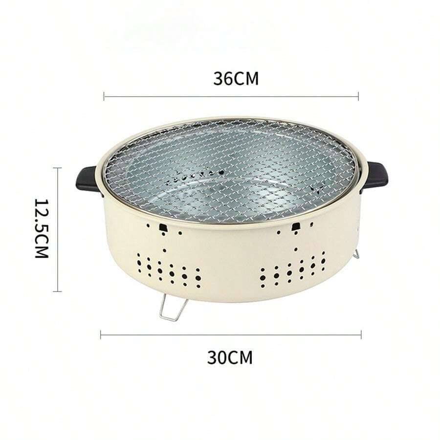 1pc Outdoor Fire Pit With Anti-Scalding Fence For Tea-Making Courtyard Indoor Heating