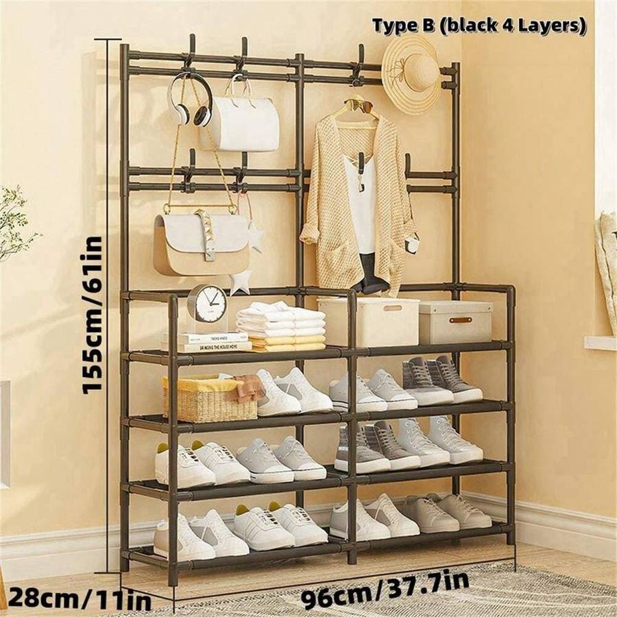 DOUBLE ROW SHOE AND HAT RACK