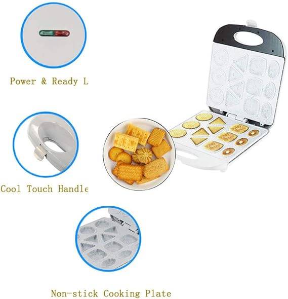 Electric Biscuit Maker, Cake Snack Cookie Machine, Non Stick Mold, Creative Quick Breakfast Kitchen