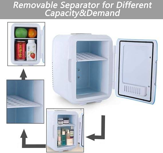 Mini Fridge, Personal Fridge Cooler and Warmer, Electric Cooler Warmer Portable Car Fridge Thermoele