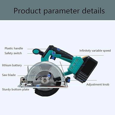 20V Electric Hand Saw, 4.0Ah Battery, 6-1/2 Inch, 1000W Saws For Woodworking with Fast Charger, 2 Bl