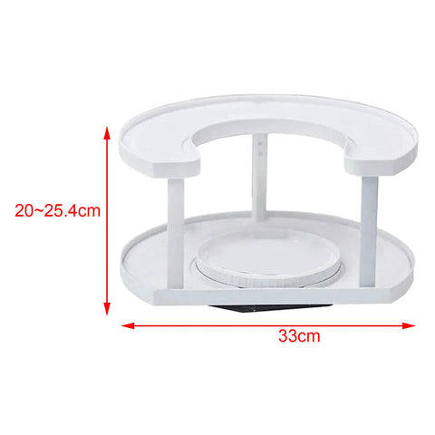 360 Degree Rotating Spice Rack Turntable Non Skid Save Space 2 Tiers Condiments Storage Rack for Kit