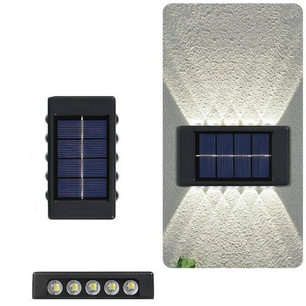 2Pcs Solar Powered Up And Down LED Wall  Lights 10LED White