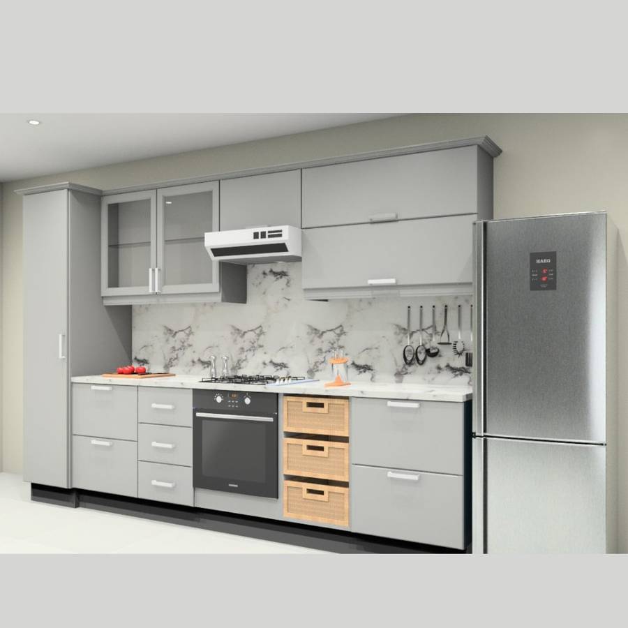 Straight Space-Saving Kitchen