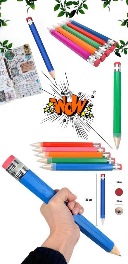 Giant 33 Centimeter Novelty Pencils - Set of 3