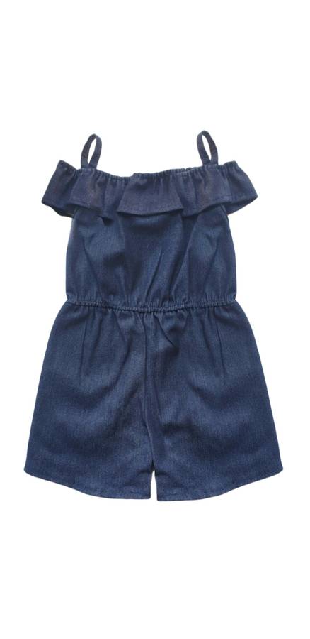 Baby & Toddler Girls Ruffled Denim Bodysuit
