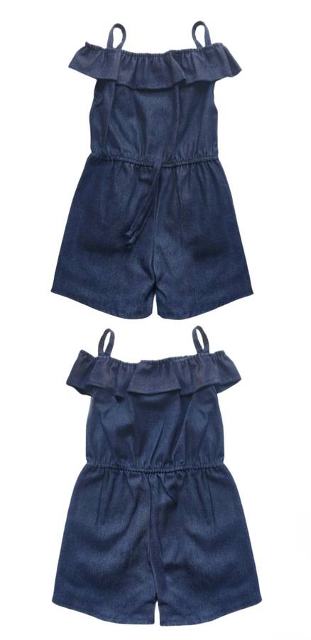 Baby & Toddler Girls Ruffled Denim Bodysuit