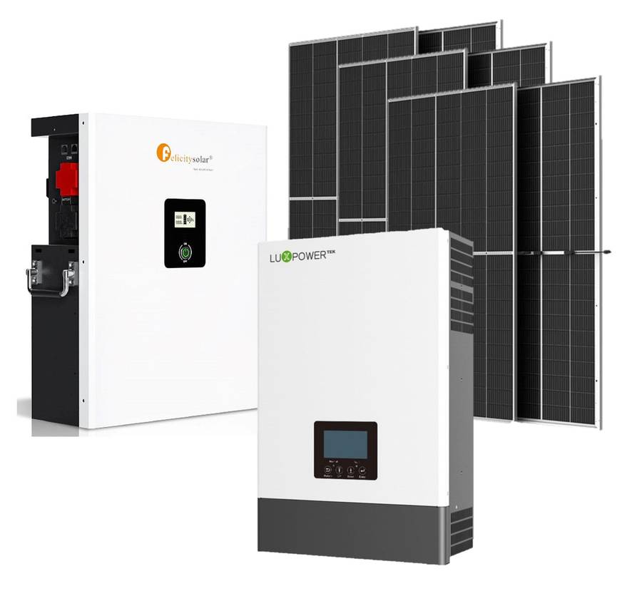 5KVA Luxpower Hybrid Inverter & Felicity 5KWh Lithium Battery Combo Backup Power Kit With 6x Sola...