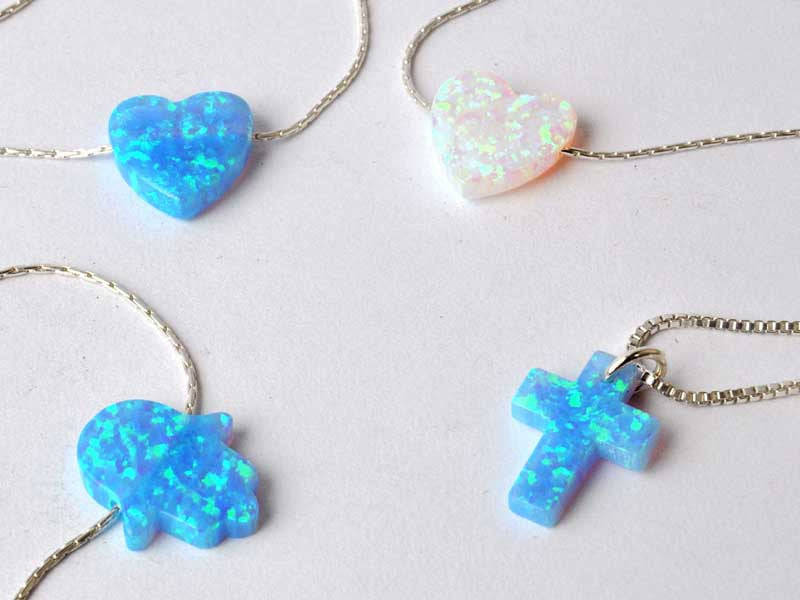 Coji Opal Necklace - White Heart