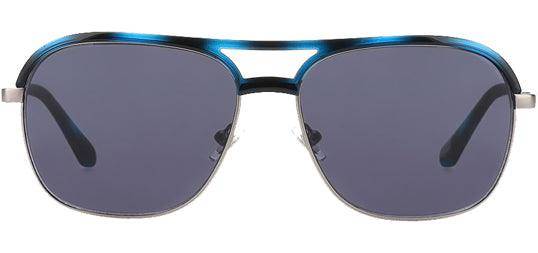 Fossil Men's Blue Horn Brow-Line Navigator Sunglasses - FOS2102GS-038I-IR