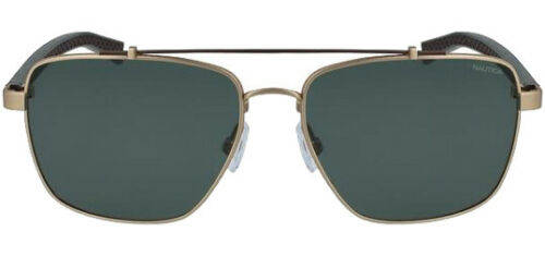 Nautica Polarized Men's Antique Gold-Tone Squared Aviator Sunglasses N5135S 720