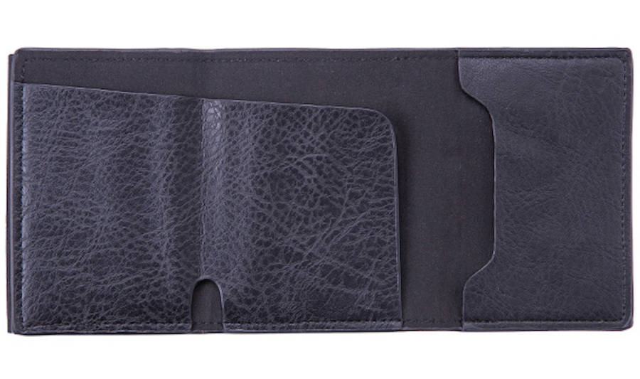 RFID protection bi-fold pop-up coin case wallet - PU Leather - Black