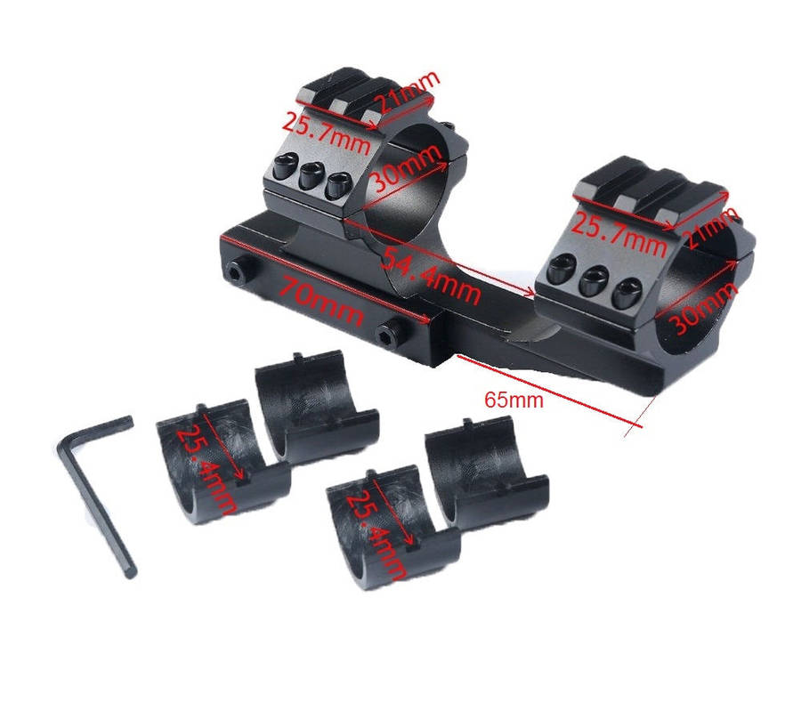 1"/30MM DOVETAIL MOUNT RING, OFFSET WITH PIC. CAPS