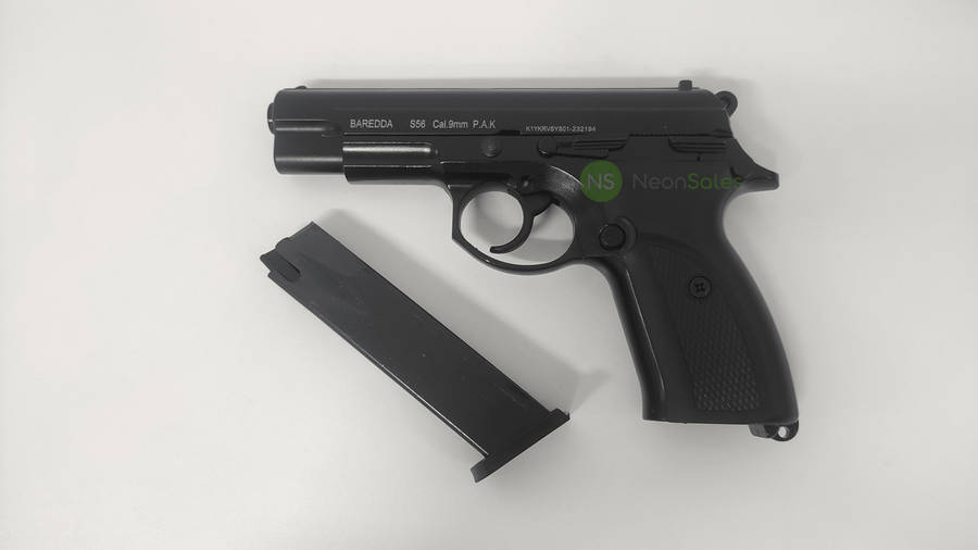 BAREDDA S56 BLACK BLANK/PEPPER GUN COMBO + 10 BLANKS & HOLSTER