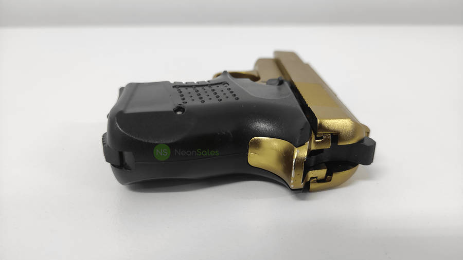 BLOW MINI 9 BLANK GUN - GOLD W/ BLACK GRIPS &